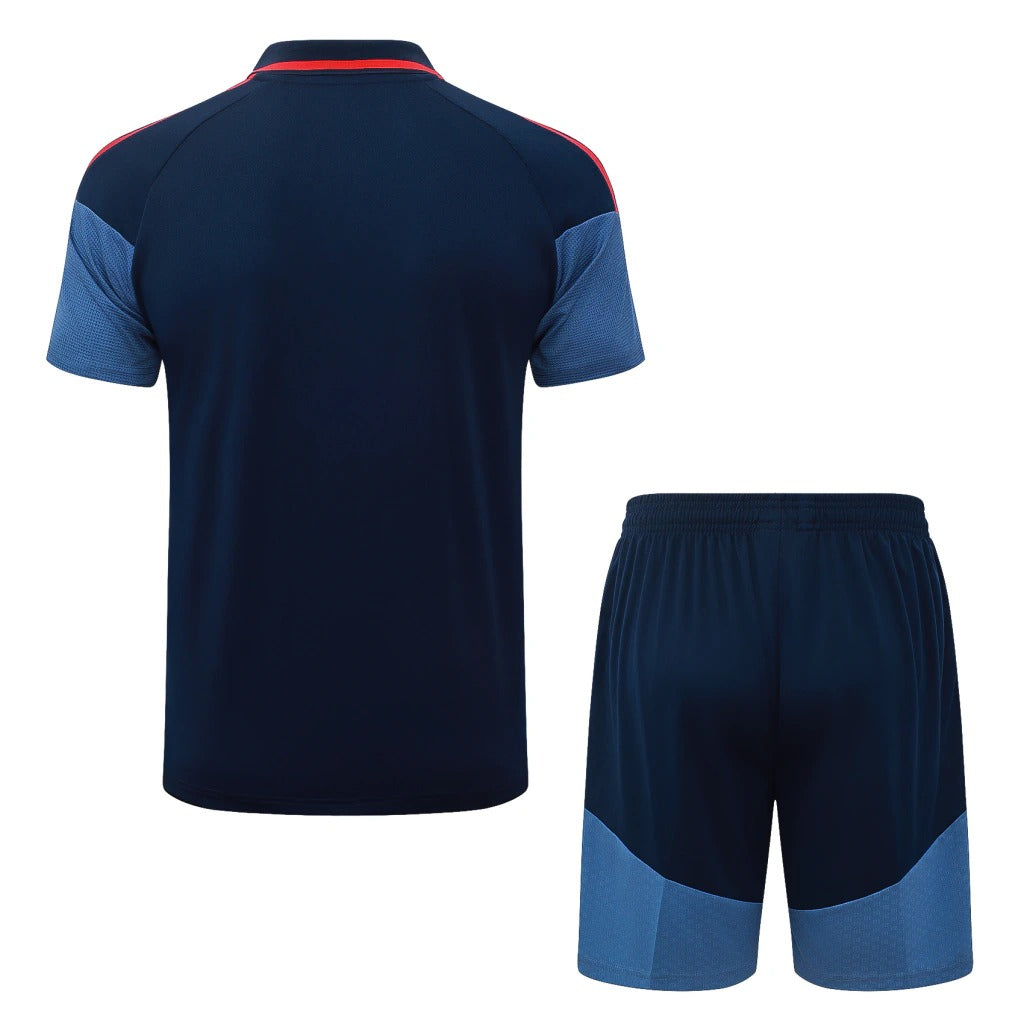 Conjunto Adidas Treino Bayern de Munique 2026/27 Polo Azul-Marinho