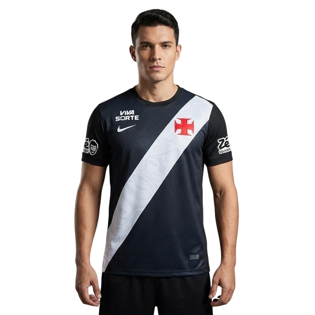 Camisa Nike Vasco da Gama 2026/27 Preta Com Patrocínios