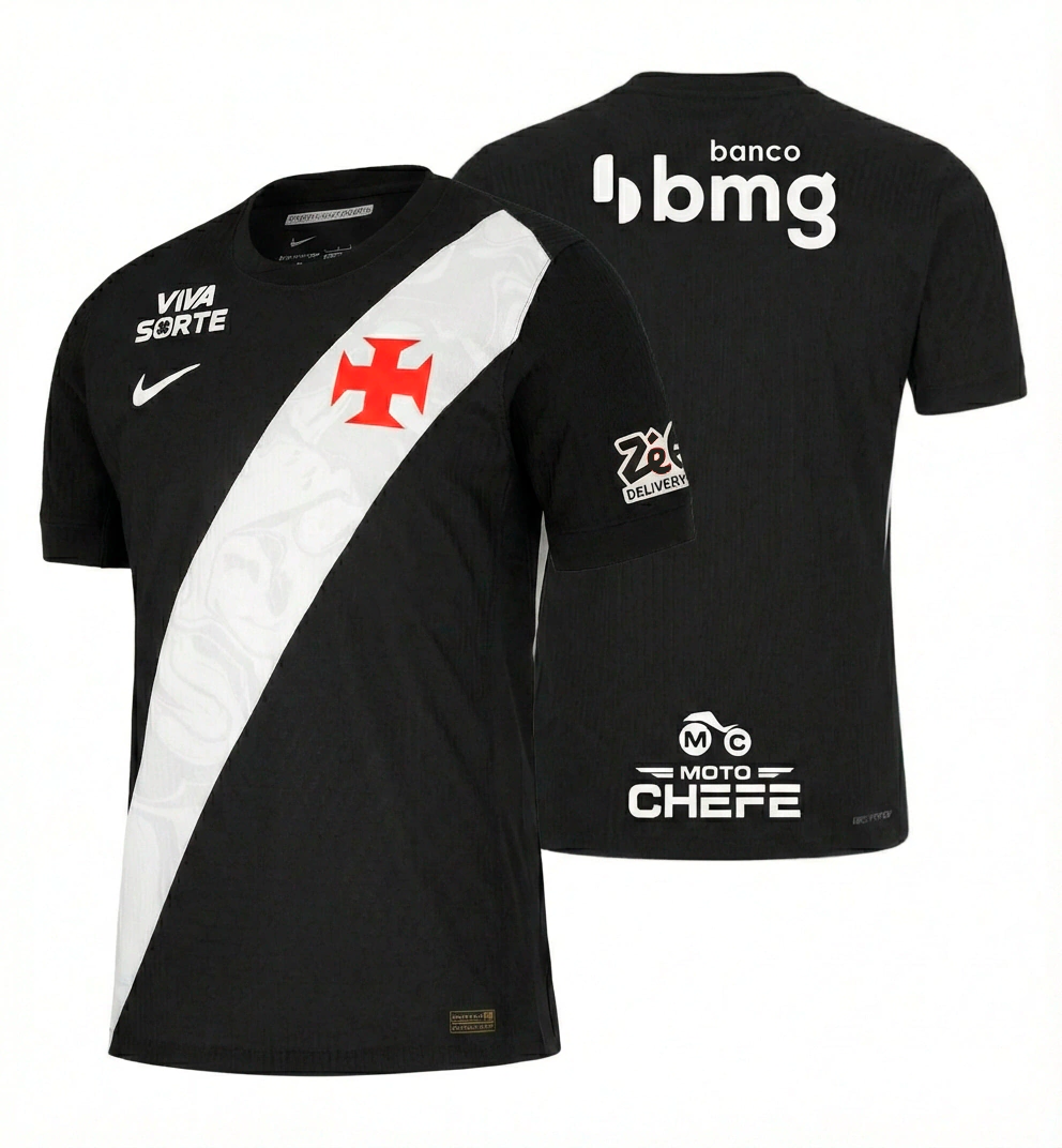 Camisa Nike Vasco da Gama 2026/27 Preta Com Patrocínios