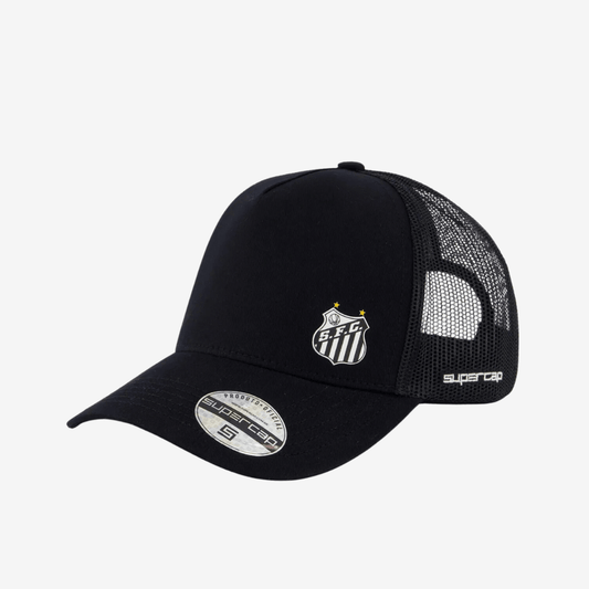 Boné Santos Trucker Preto e Branco - [product_category] | Arquibancada Esportes