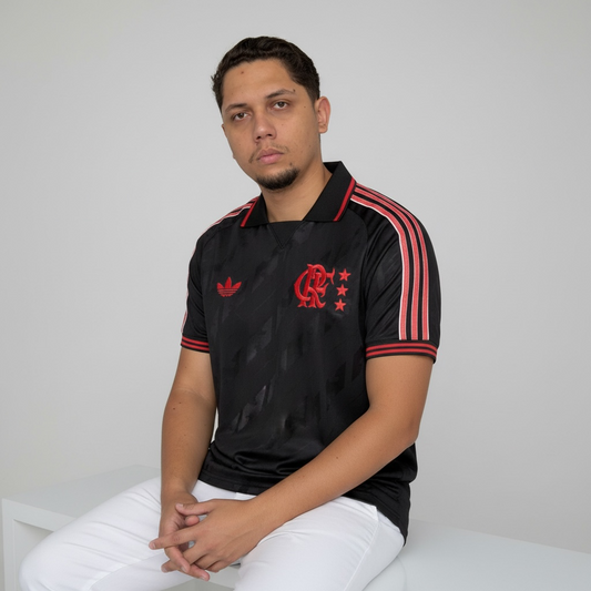 Camisa Flamengo Lifestyler 25/26 Adidas Masculina - Preto