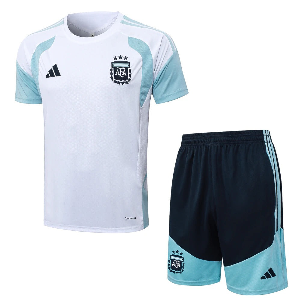 Conjunto Adidas Treino Argentina 2026/27 Branco e Azul-Claro