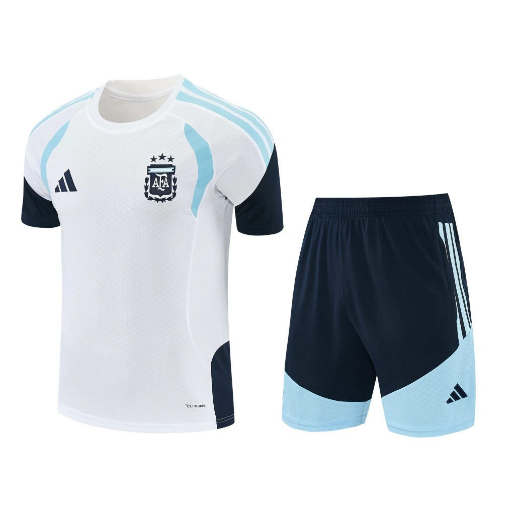 Conjunto Adidas Treino Argentina 2026/27 Branco e Azul-Marinho