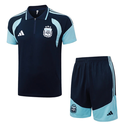 Conjunto Adidas Treino Argentina 2026/27 Polo Azul-Marinho