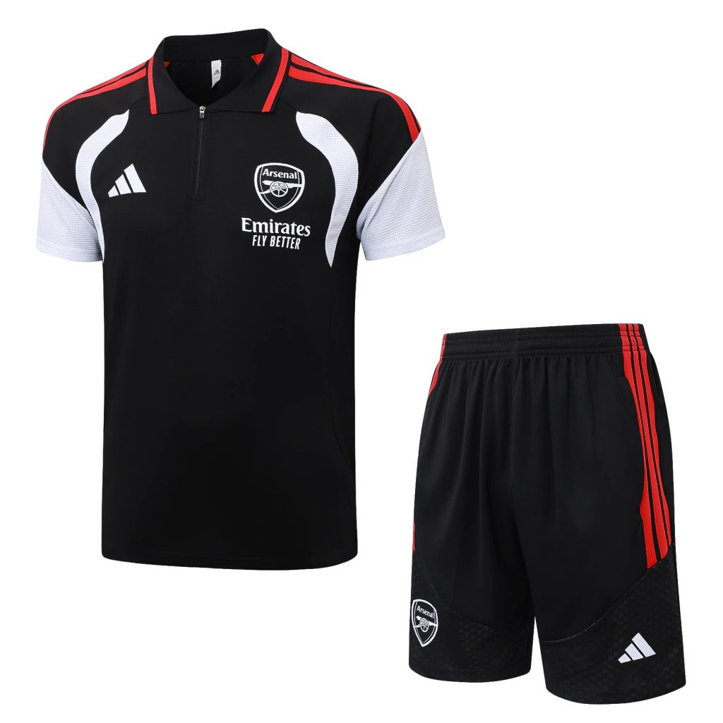 Conjunto Adidas Treino Arsenal 2026/27 Polo Preta