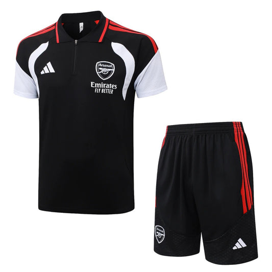 Conjunto Adidas Treino Arsenal 2026/27 Polo Preta