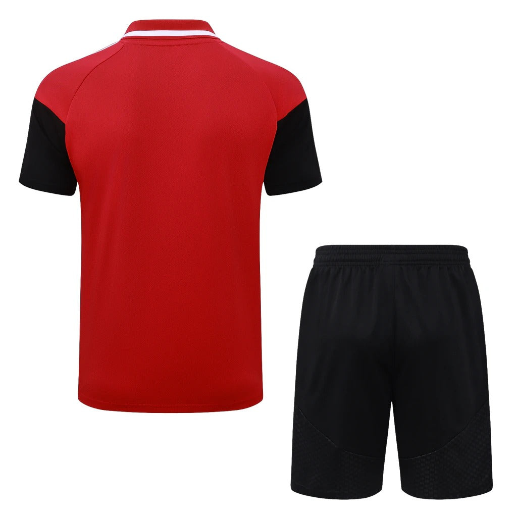 Conjunto Adidas Treino Arsenal 2026/27 Polo Vermelha
