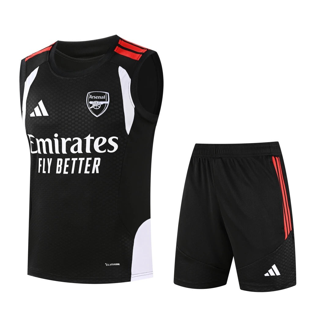 Conjunto Adidas Treino Arsenal 2026/27 Regata Preta e Vermelha