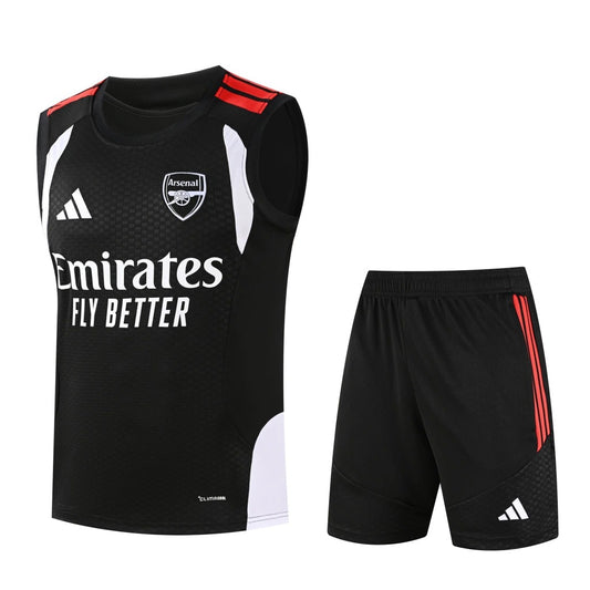 Conjunto Adidas Treino Arsenal 2026/27 Regata Preta e Vermelha
