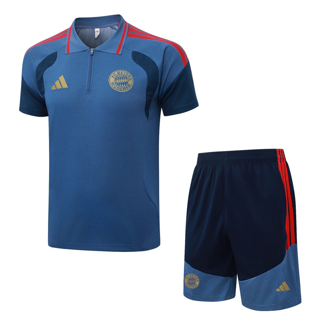 Conjunto Adidas Treino Bayern de Munique 2026/27 Polo Azul