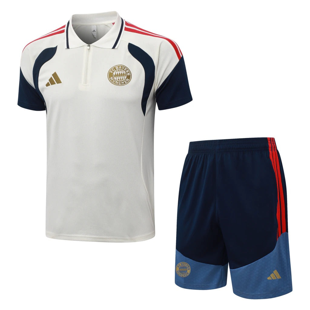 Conjunto Adidas Treino Bayern de Munique 2026/27 Polo Bege