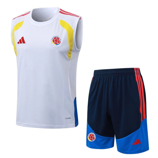 Conjunto Adidas Treino Colômbia 2026/27 Regata Branca