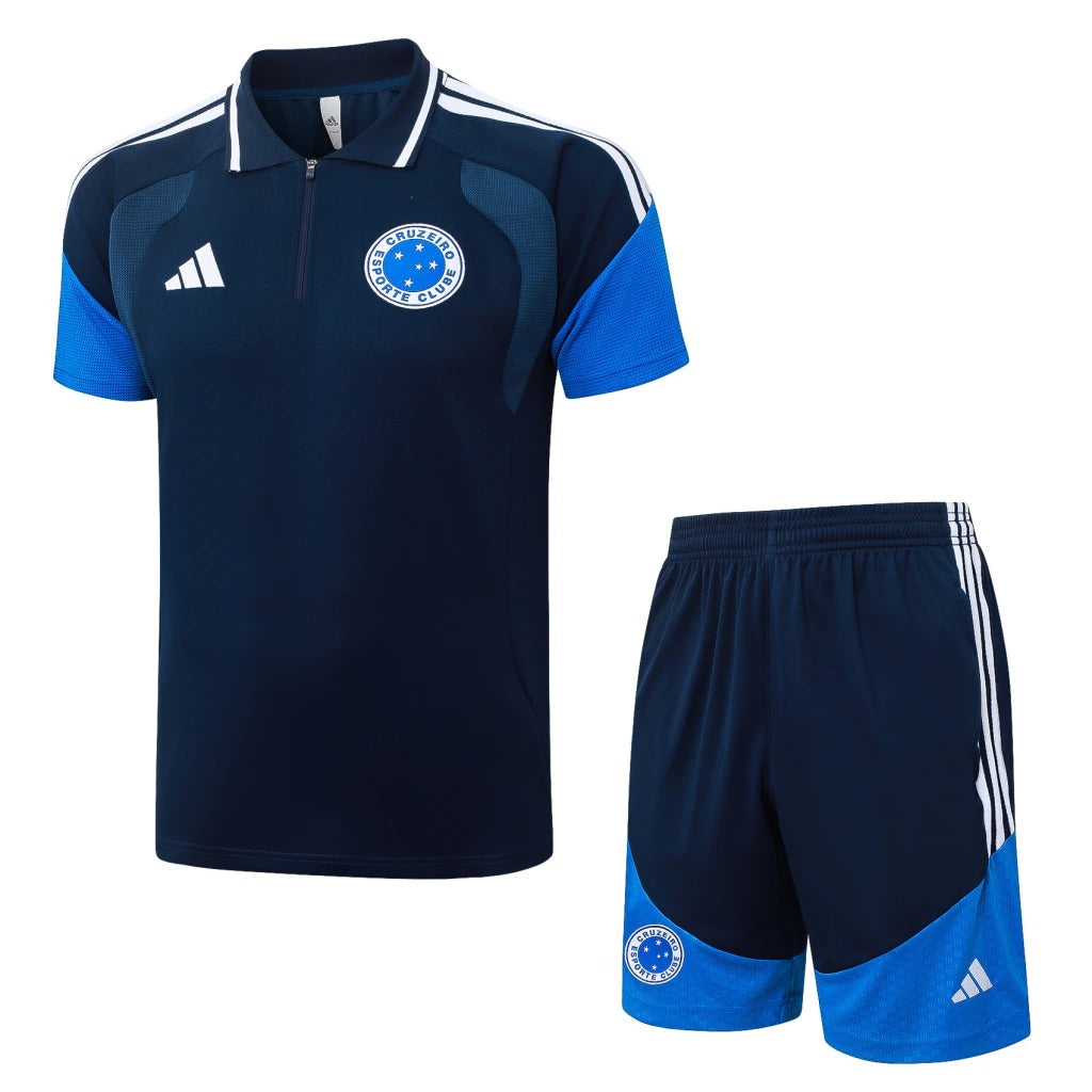 Conjunto Adidas Treino Cruzeiro 2026/27 Polo Azul-Marinho