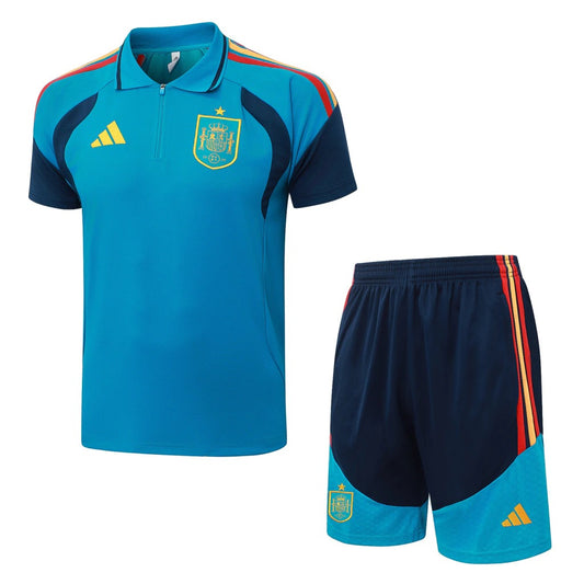 Conjunto Adidas Treino Espanha 2026/27 Polo Azul-Claro