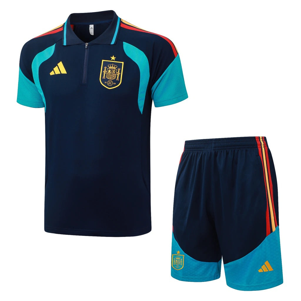Conjunto Adidas Treino Espanha 2026/27 Polo Azul-Marinho
