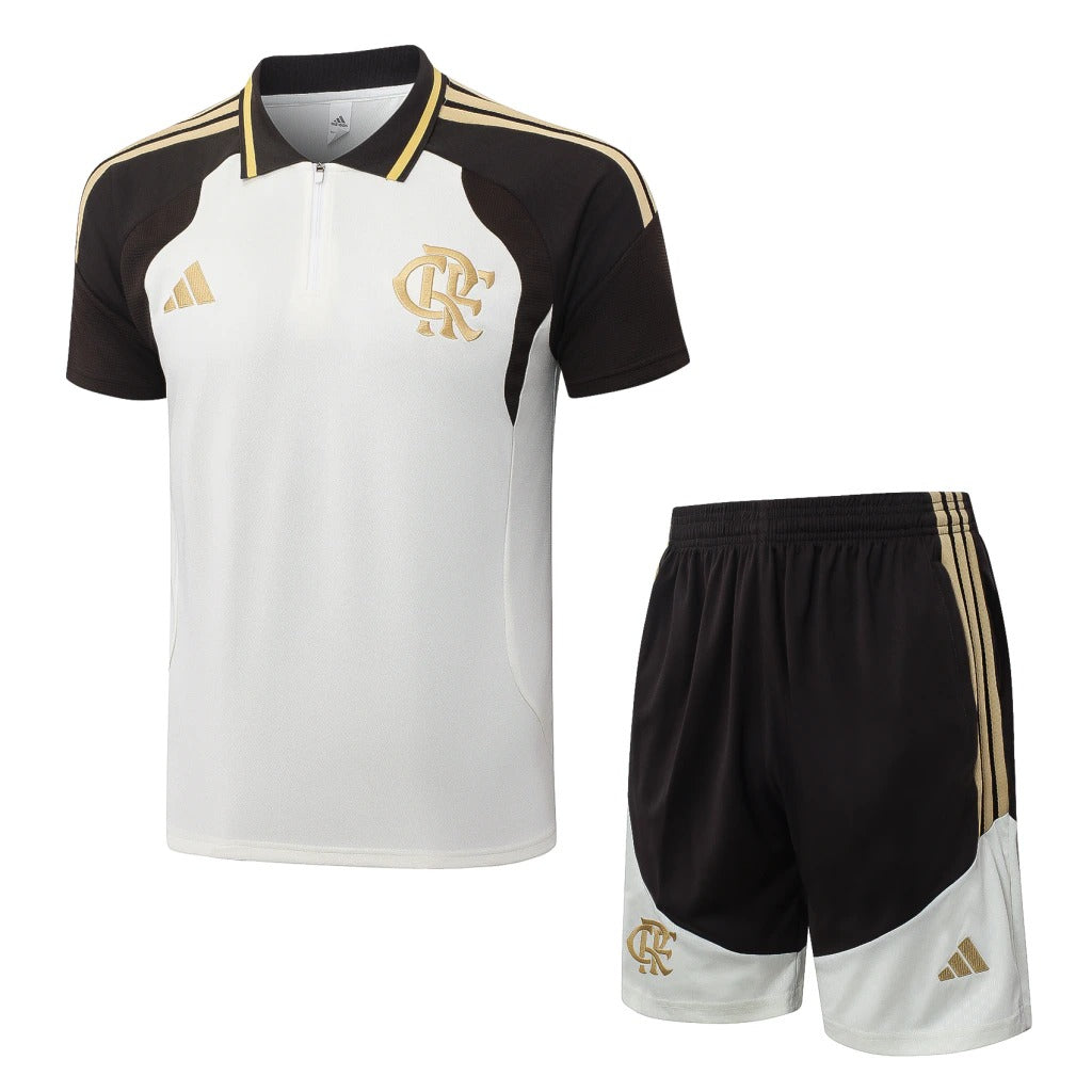 Conjunto Adidas Treino Flamengo 2026/27 Polo Branca