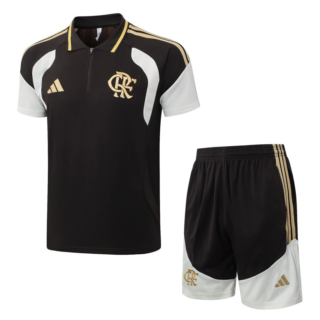 Conjunto Adidas Treino Flamengo 2026/27 Polo Preta