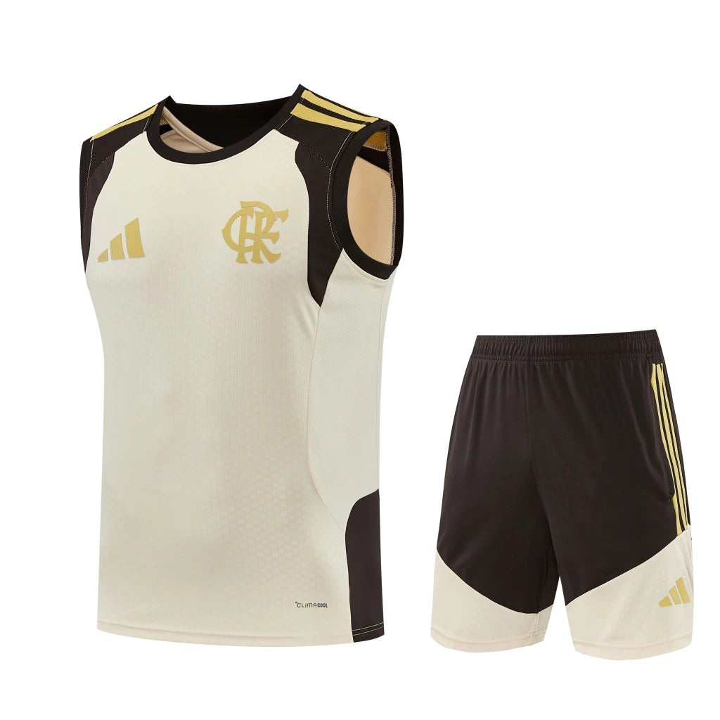 Conjunto Adidas Treino Flamengo 2026/27 Regata Bege