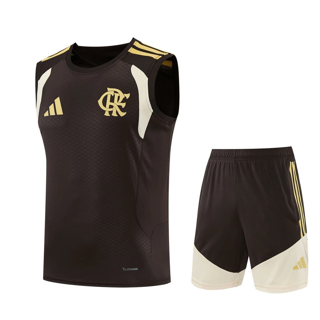Conjunto Adidas Treino Flamengo 2026/27 Regata Marrom