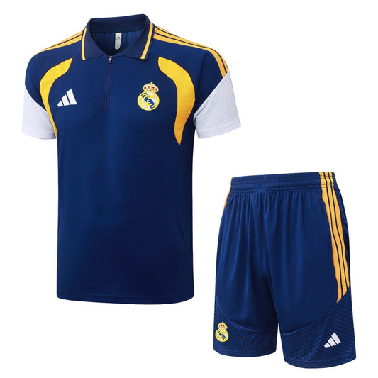 Conjunto Adidas Treino Real Madrid 2026/27 Polo Azul-Marinho