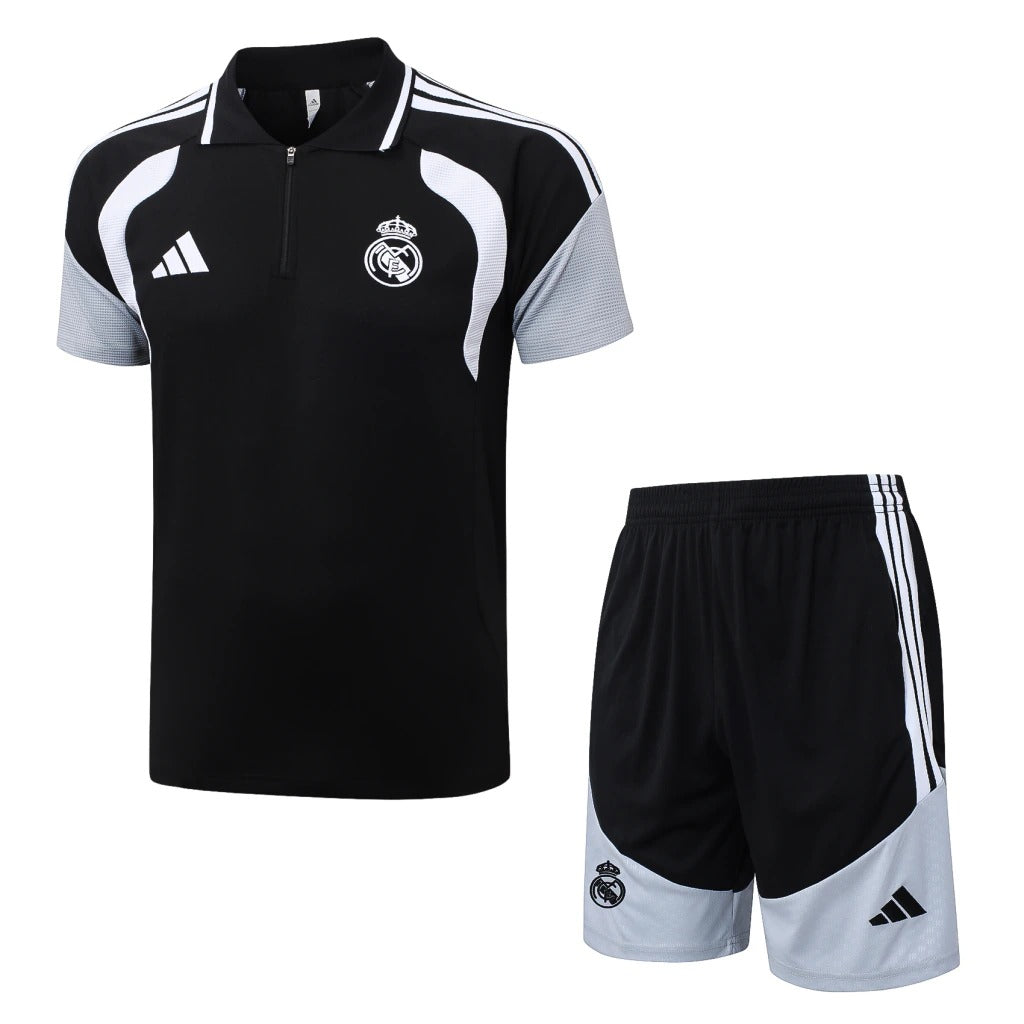 Conjunto Adidas Treino Real Madrid 2026/27 Polo Preta