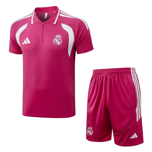 Conjunto Adidas Treino Real Madrid 2026/27 Polo Rosa
