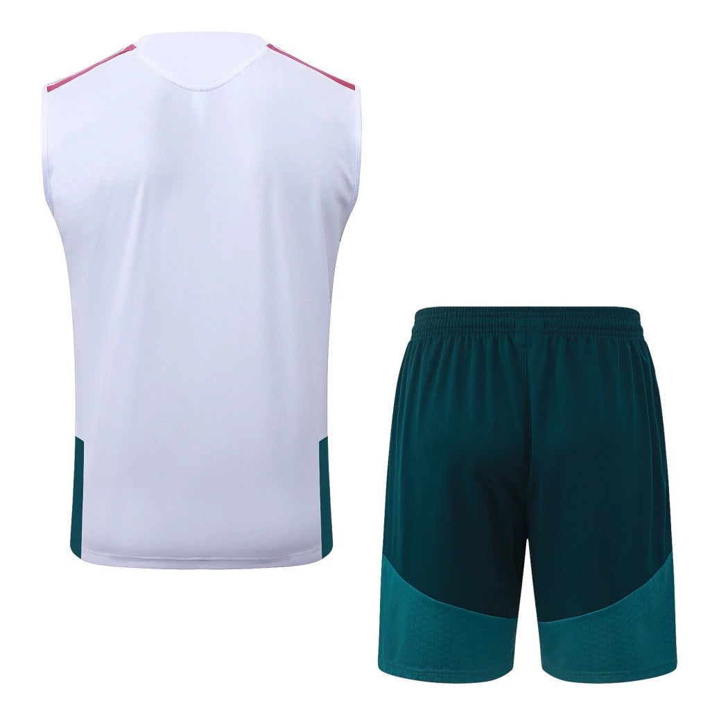 Conjunto Adidas Treino Real Madrid 2026/27 Regata Branca e Rosa
