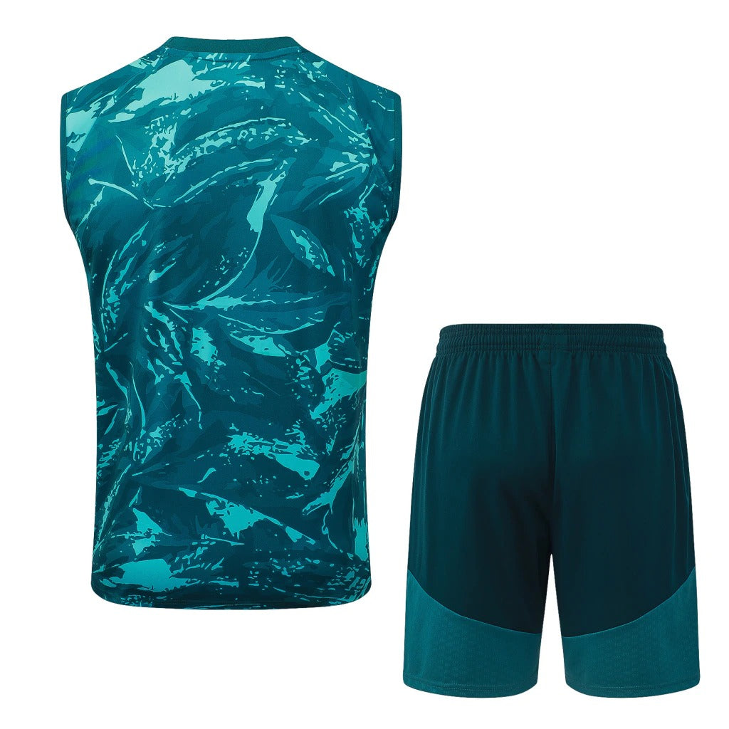 Conjunto Adidas Treino Real Madrid 2026/27 Regata Verde-Água Estampada