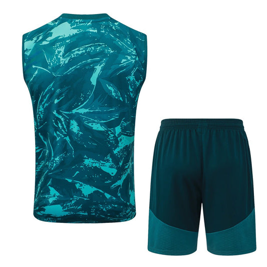 Conjunto Adidas Treino Real Madrid 2026/27 Regata Verde-Água Estampada