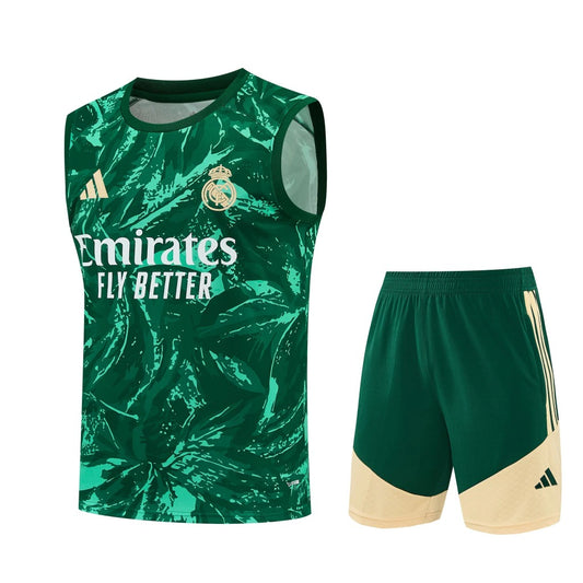 Conjunto Adidas Treino Real Madrid 2026/27 Regata Verde Estampada