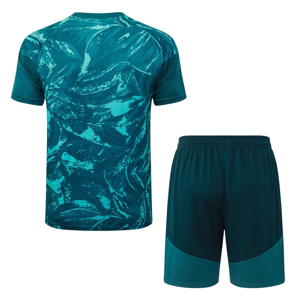 Conjunto Adidas Treino Real Madrid 2026/27 Verde-Água Estampado