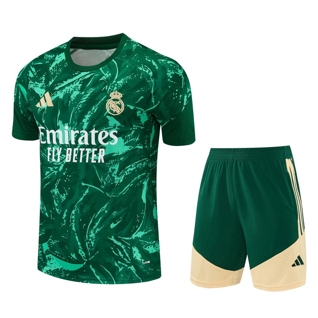 Conjunto Adidas Treino Real Madrid 2026/27 Verde Estampado